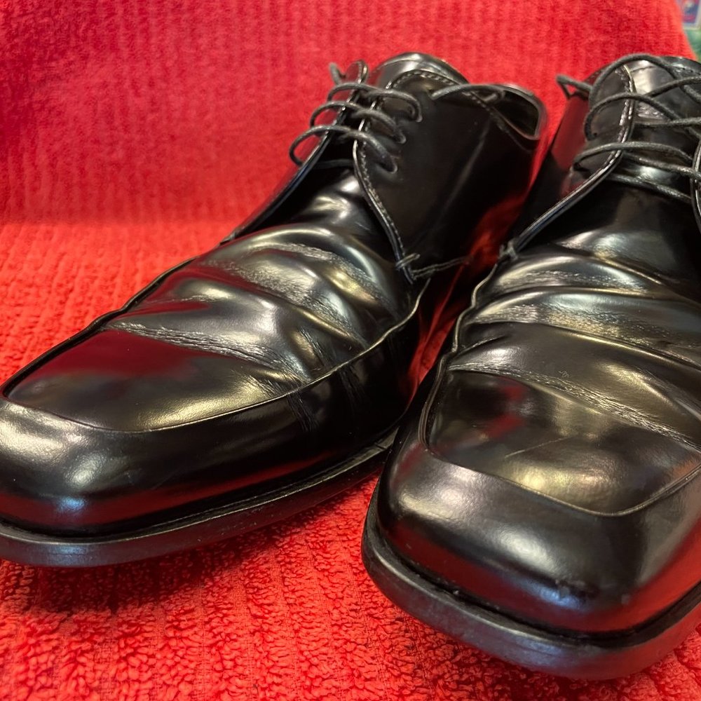 Prada Mens Patent Leather Upper and Out Soles Lace Up Black Made In Italy - Picture 8 of 16